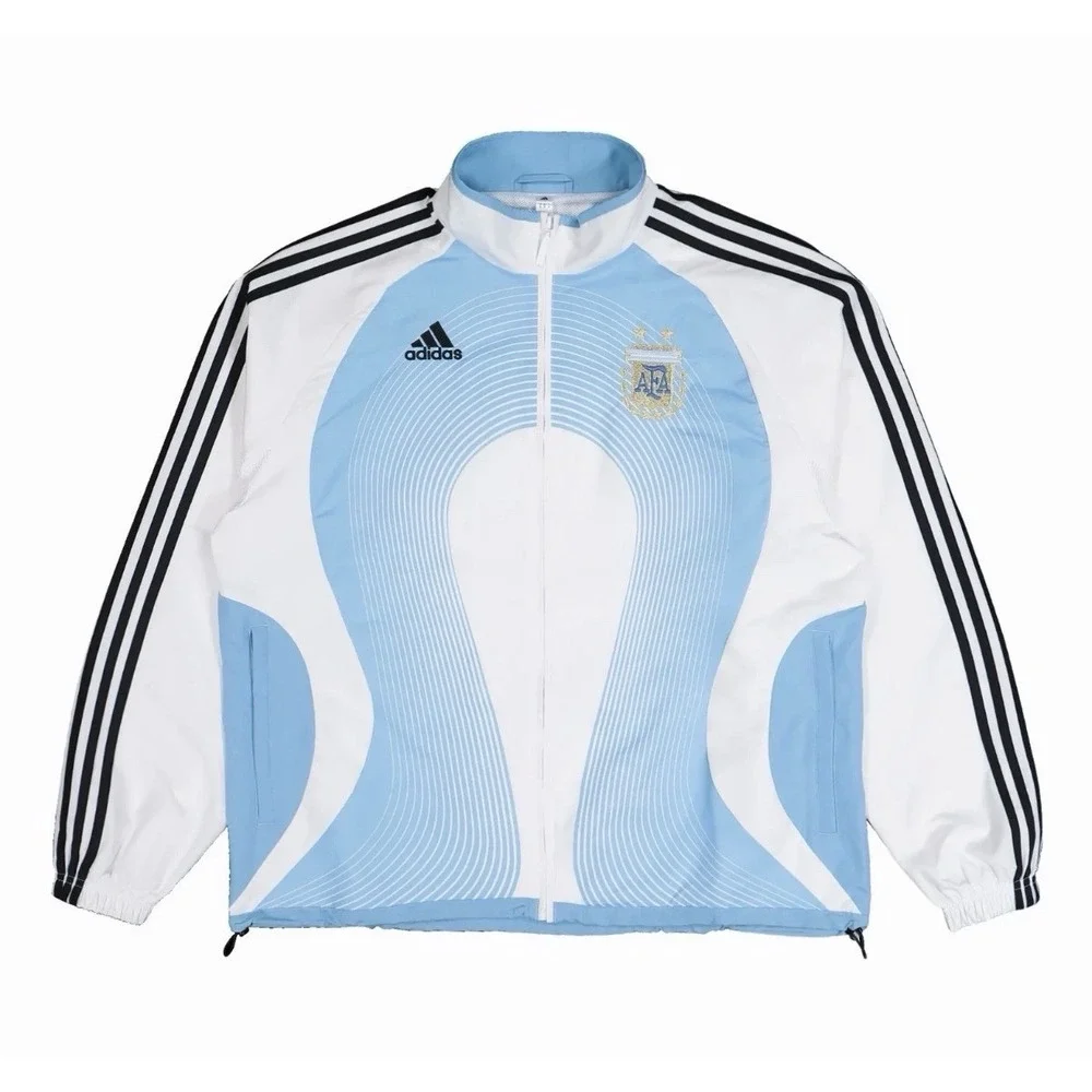 Adidas Argentina Soccer Logo Team Retro 2006 Top White Track Men's Large Jacket